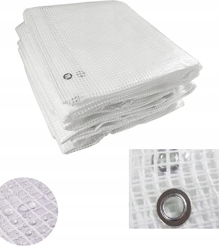 Védőponyva Fehér Átlátszó 100 g/m2 6x8 Erős Vasalt