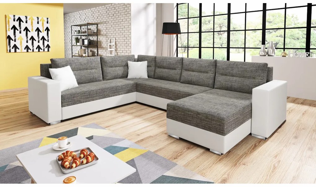 WHALE U alakú ülőgarnitúra, 314x90x217, berlin 02/madryt 1100