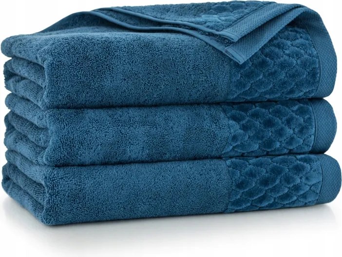 Pamut fürdőlepedő sötétkék 30x50 cm 500g/m2 Davis