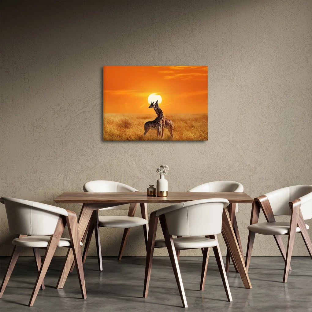 Kép - Zsiráfok a Serengeti Nemzeti Parkban (70x50 cm)