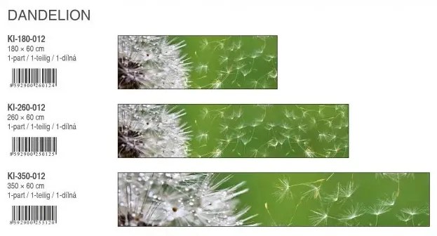 DANDELION öntapadós konyhai poszter, 180x60 cm