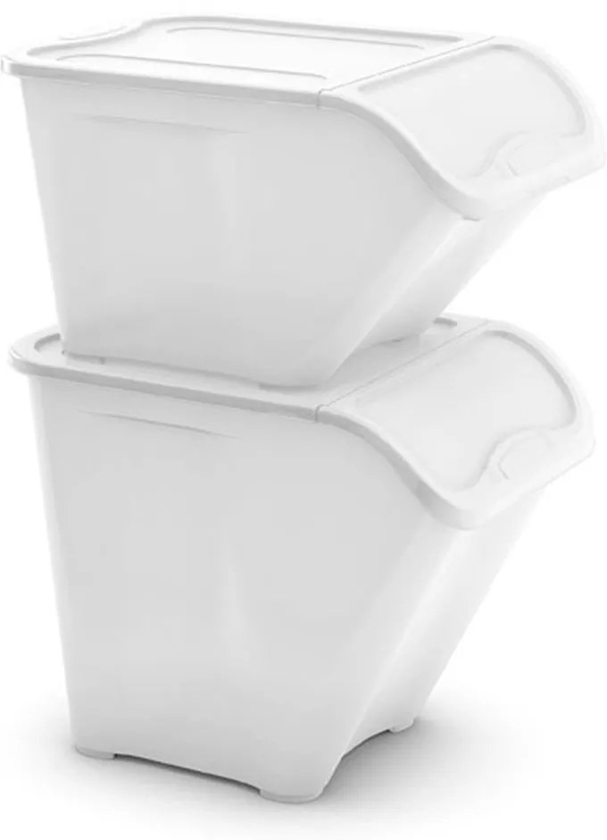 Fehér fedeles műanyag tárolódoboz 55x39x46 cm All In Box – KIS