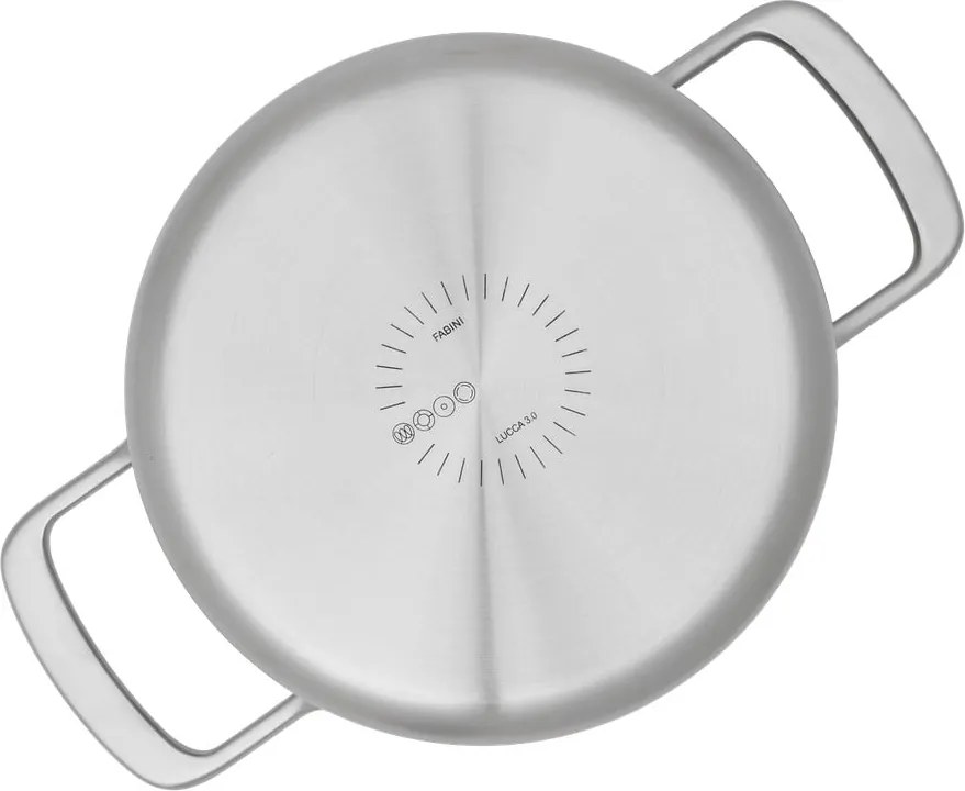 Indukciós tűzhelyhez alkalmas rozsdamentes acél edény fedővel 3 l Lucca 3.0 – FABINI