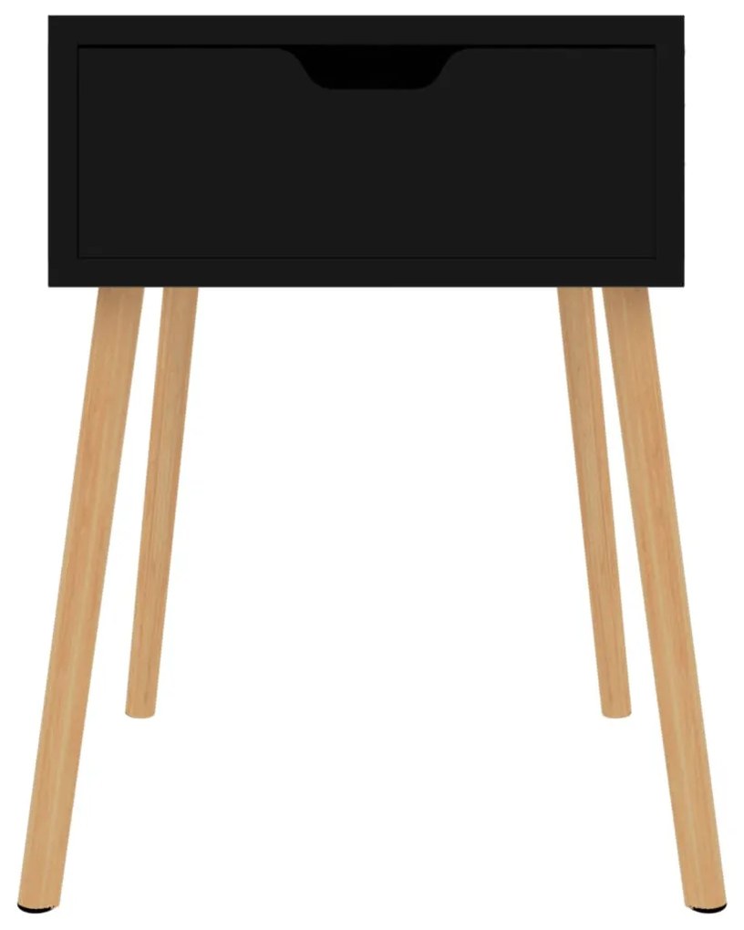 2 db magasfényű fekete szerelt fa éjjeliszekrény 40x40x56 cm