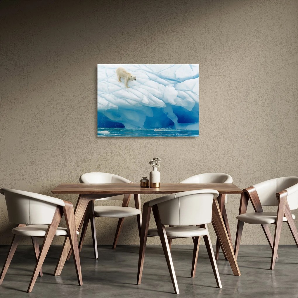 Üveg kép - Jegesmedve (70x50 cm)