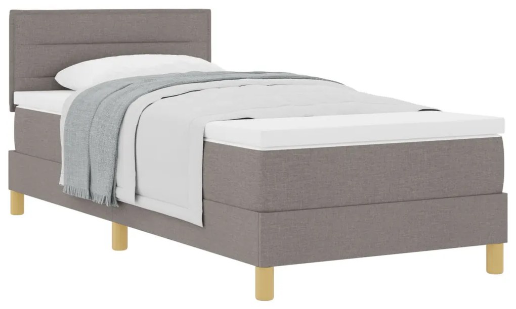 Box Spring Ágy Matraccal Taupe 90x190 cm Szövet