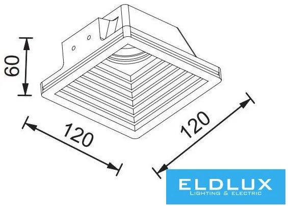 UNIVERSO Gipsz süllyesztett spot lámpatest 1xGU10 120x120x60mm IP20 fehér