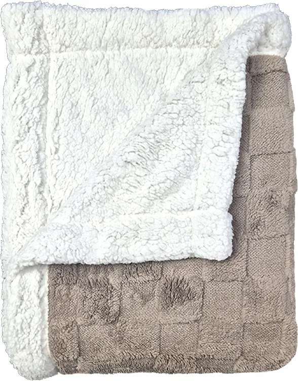 Mikroplüss takaró bárány/juh mintával 160x200cm Barna kockás