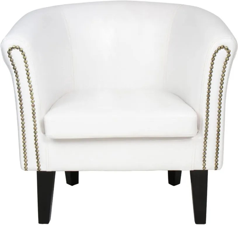 MIADOMODO Fotel Chesterfield 70 x 71 x 58 cm fehér