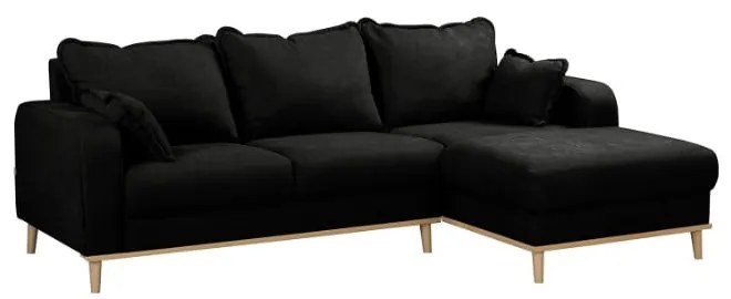 Fekete sarokkanapé (jobb oldali) Beata – Ropez