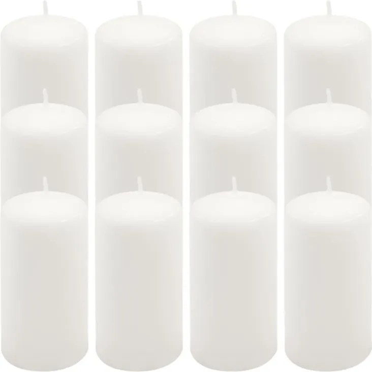 Gyertya készlet 11,5 cm Ø 6 cm 12 db fehér