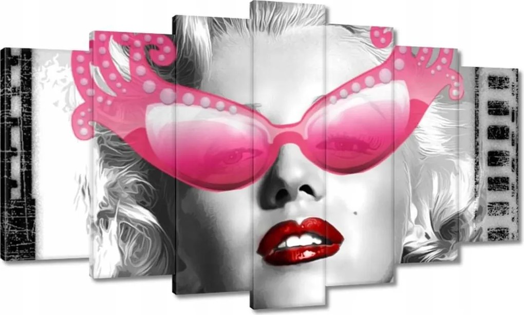 Vászonkép 140x80 Monroe rózsaszín szemüveg
