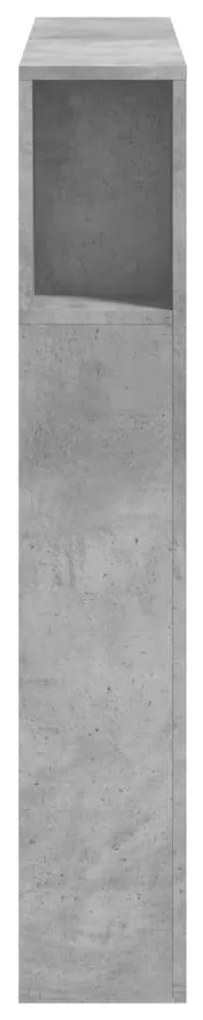 betonszürke szerelt fa LED-es fejtámla 100x18,5x103,5 cm
