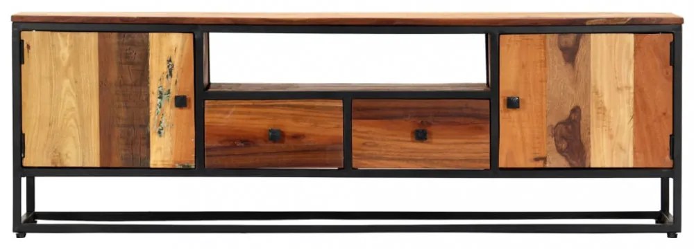 tömör újrahasznosított fa és acél TV-szekrény 120 x 30 x 40 cm