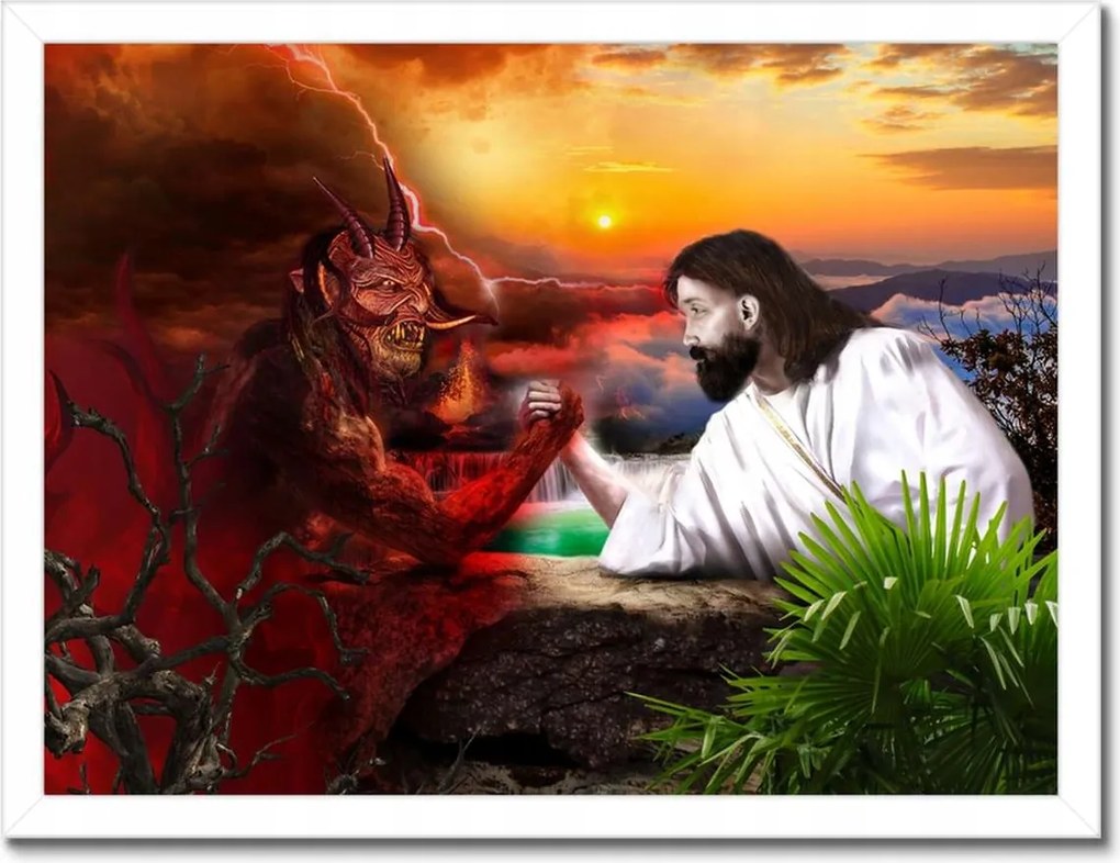 Poszterek keretben 40x30 Jézus ereje az ördöggel