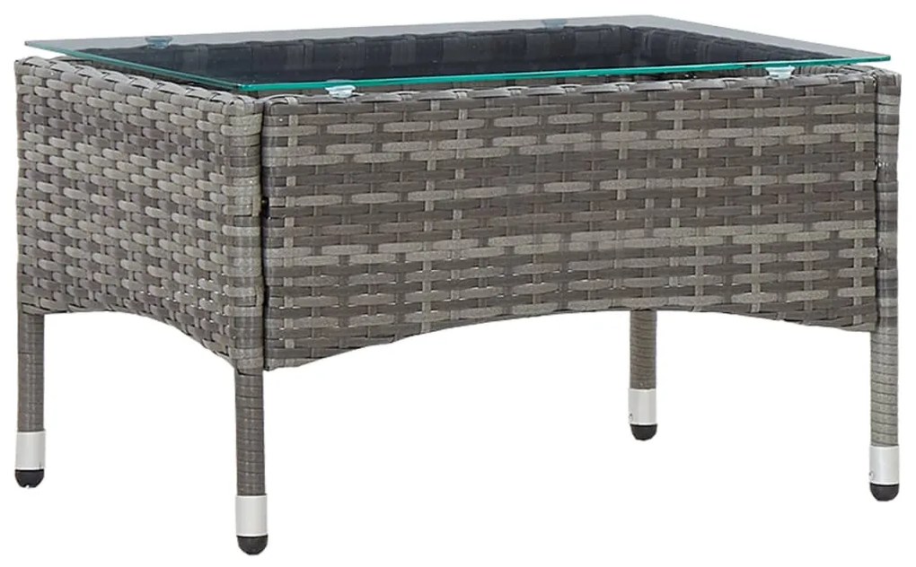 vidaXL szürke polyrattan dohányzóasztal 60 x 40 x 36 cm