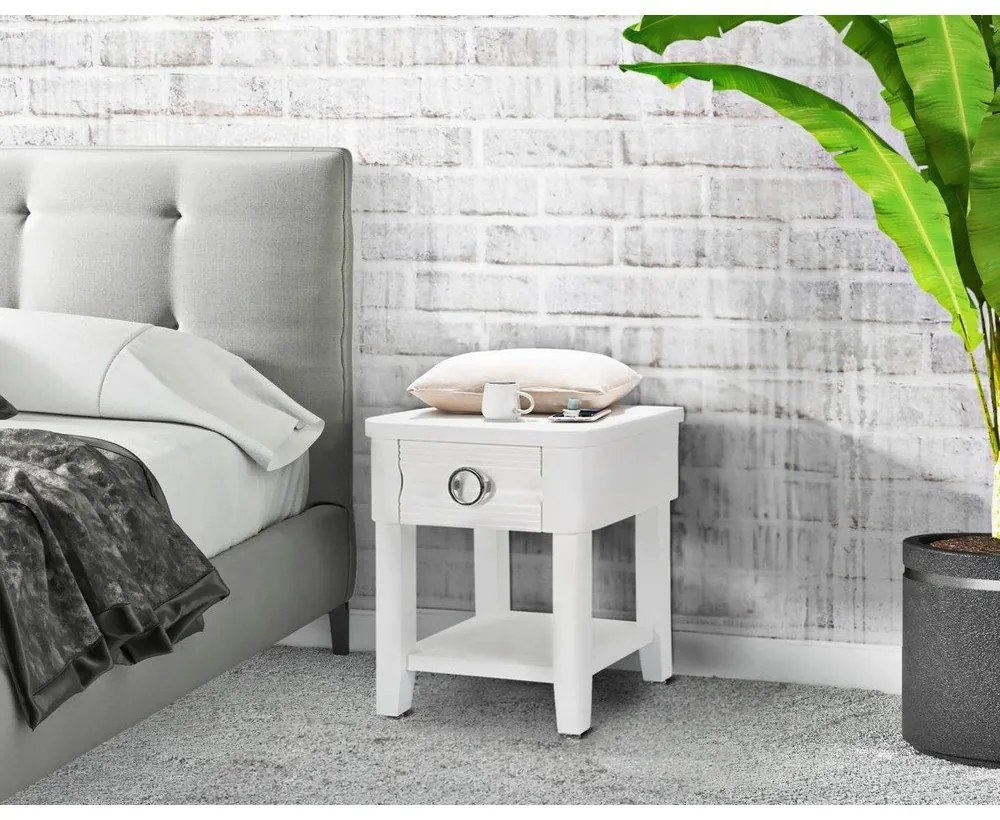 Fehér jegenyefenyő éjjeliszekrény Shine – Mauro Ferretti