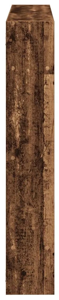 antik fa színű szerelt fa fali kockapolc 7 rekeszes színű