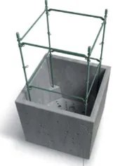 Prosperplast SIERRA SQUARE virágcserép ,beton effekt 38,5 cm antracit