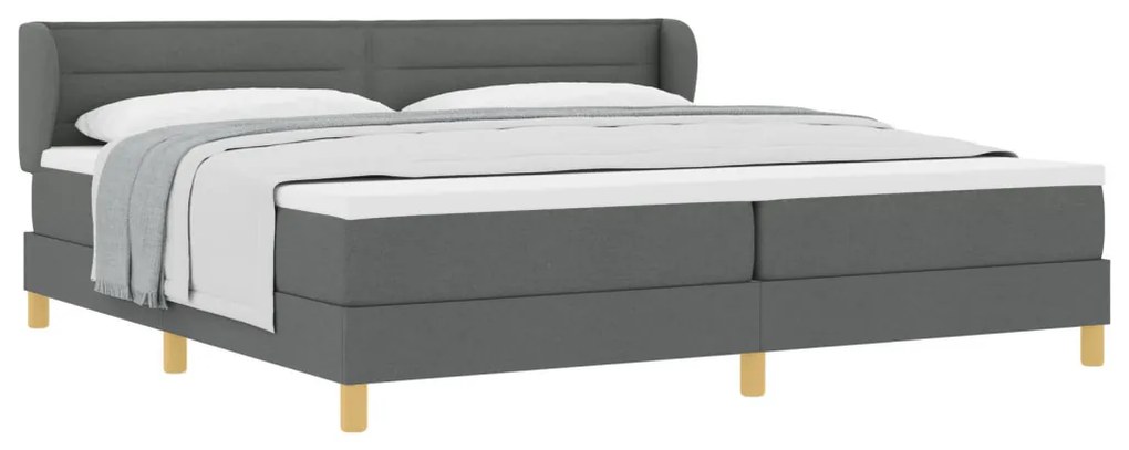 Dozenágy Matraccal Sötét Szürke 200x200 cm Szövet