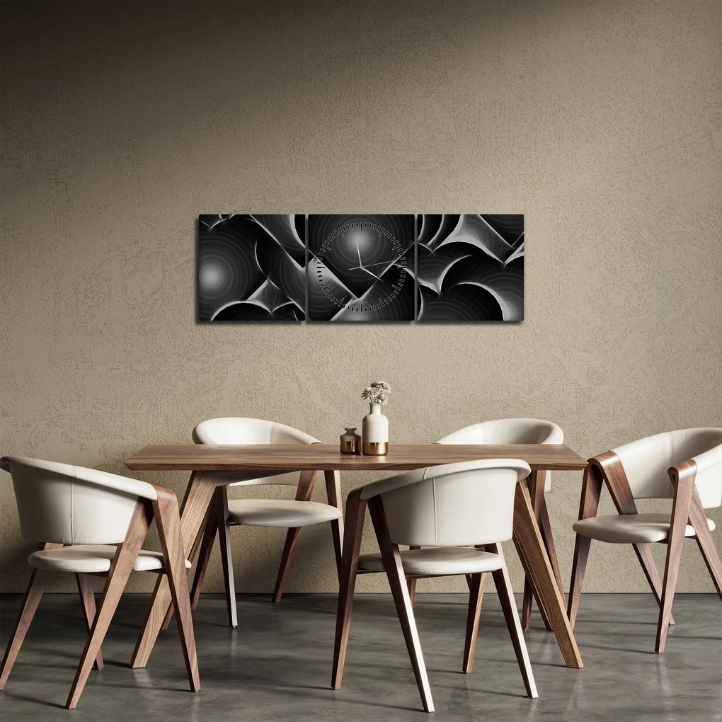 Fekete-fehér szív képe (órával) (90x30 cm)