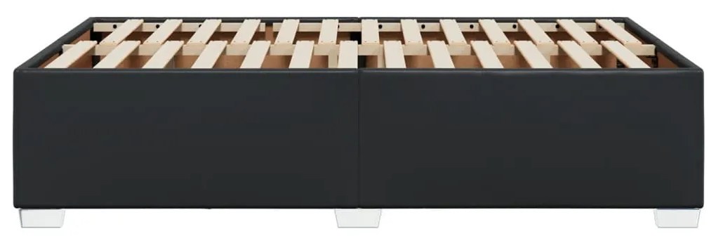 fekete műbőr ágykeret 120 x 200 cm