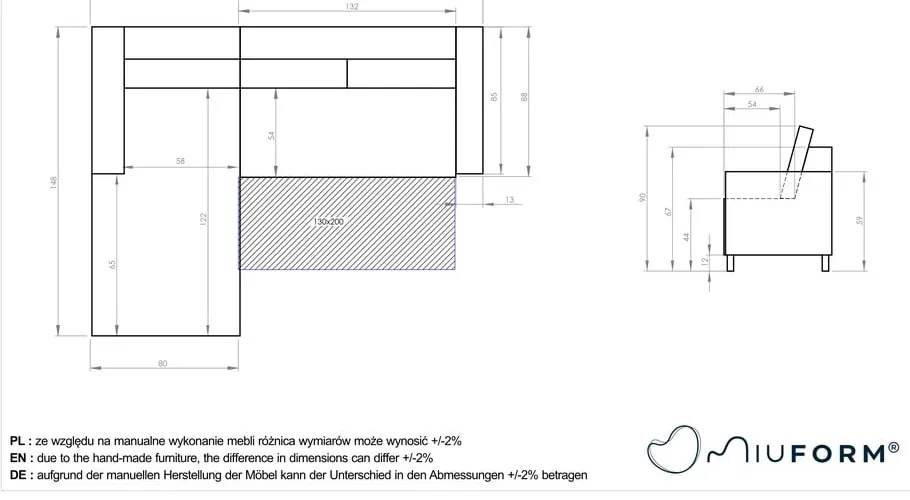 Stylish Stan rózsaszín kinyitható bársony sarokkanapé, jobb oldali - Miuform