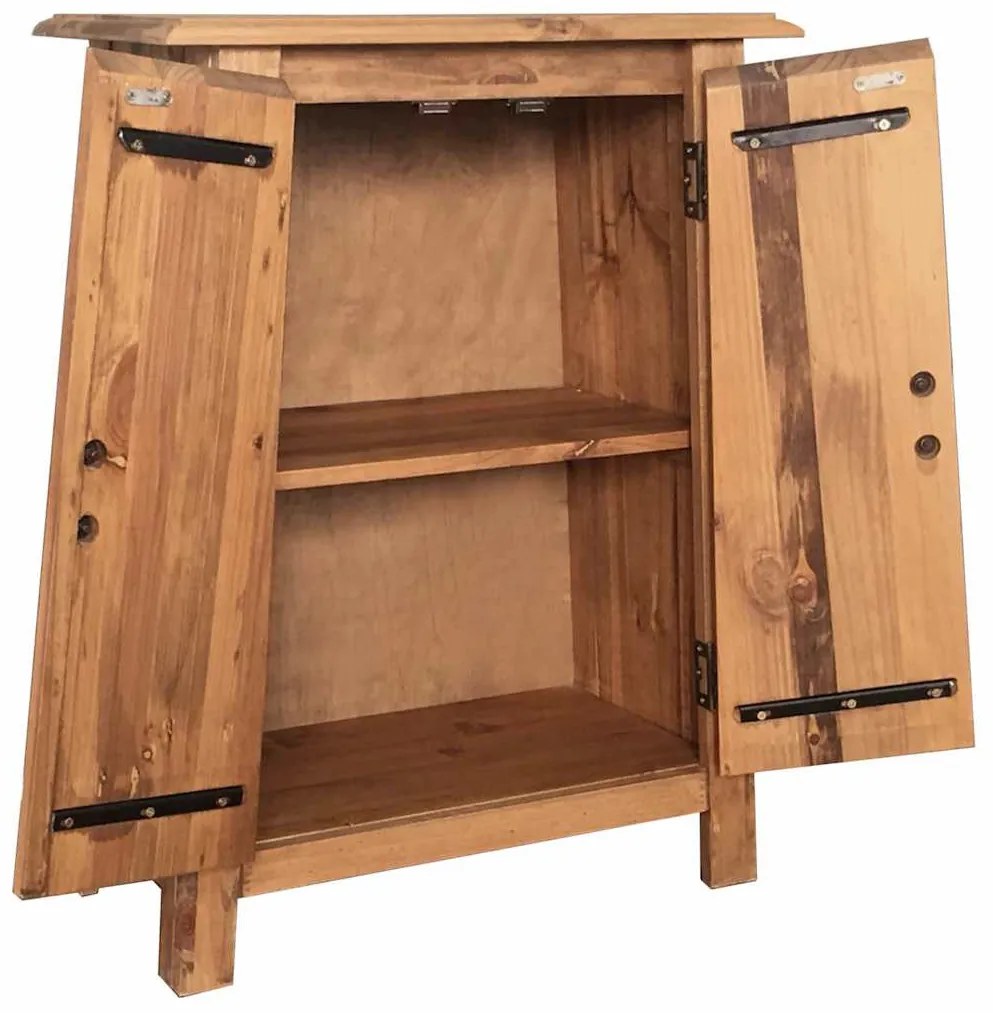 Tömör újrahasznosított fenyőfa kisszekrény 59 x 32 x 80 cm
