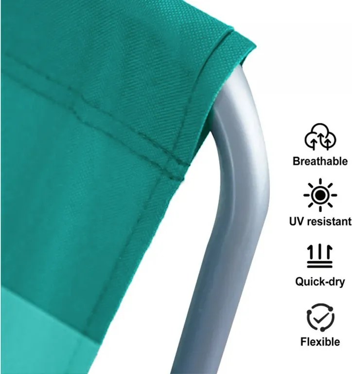 Összecsukható tengerparti napozóágy SAND, zöld csíkos