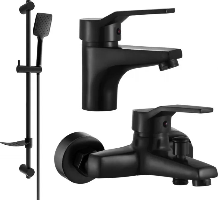 Mexen Caro DF62 fürdőszobai szett, fekete - 746603DF62-70