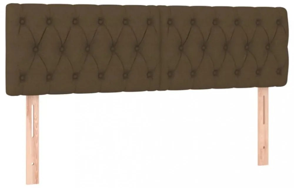 sötétbarna szövet LED-es fejtámla 160x7x78/88 cm