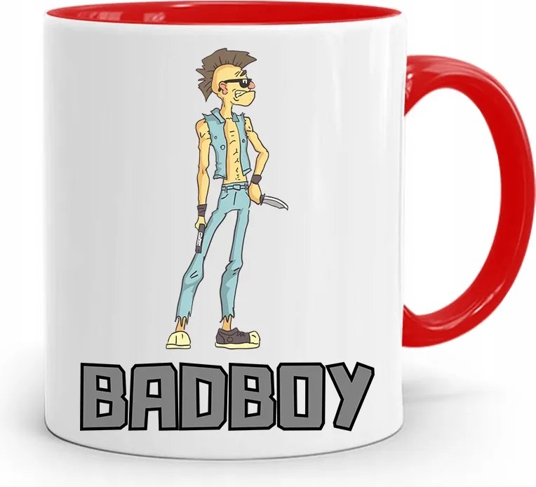 Piros Ajándék Bögre Fiúnak Badboy nyomott mintával