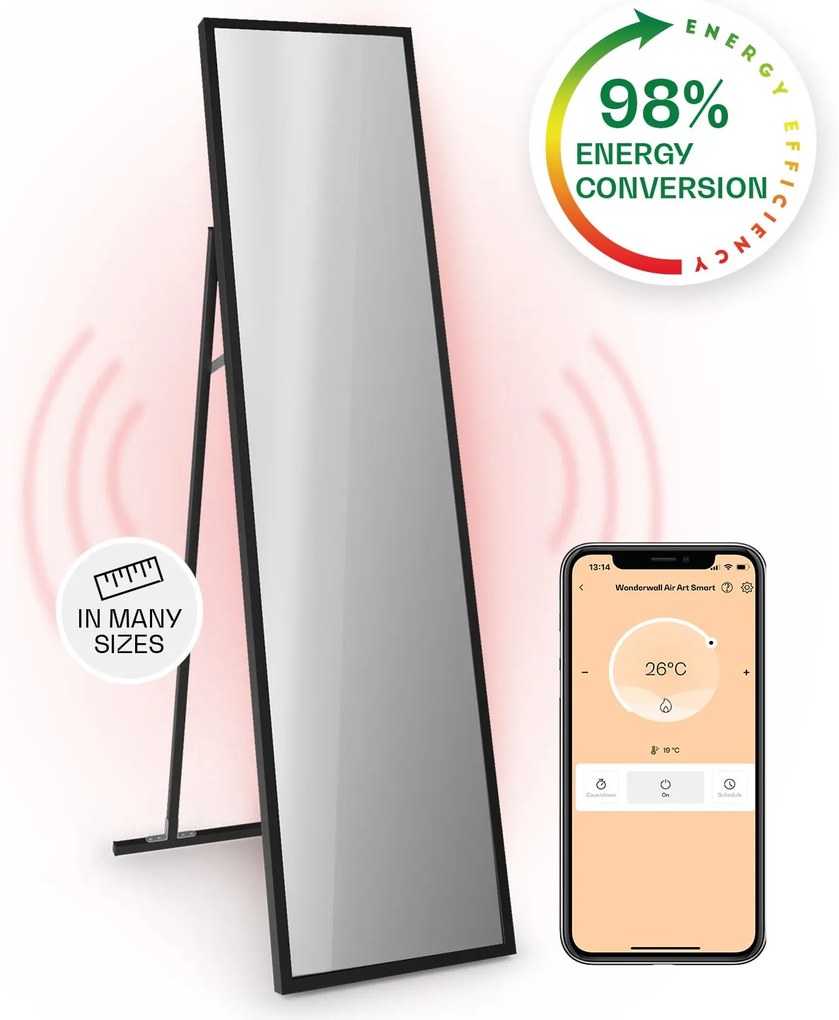 Klarstein La Palma 900 smart, infravörös hősugárzó, 40 x 160 cm, 900 W, tükörállvány