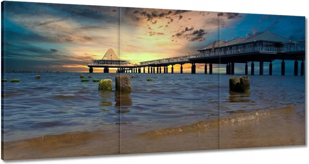 Vászonkép 180x90 Naplemente a tengerparton