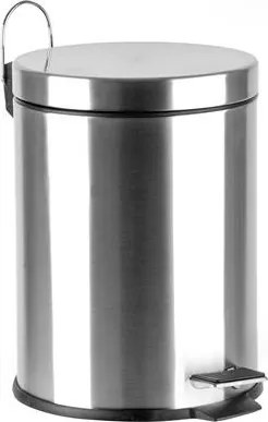 Pedálos szemetes, rozsdamentes acél, kivehető műanyag vödörrel, 10 liter (UACROM10)