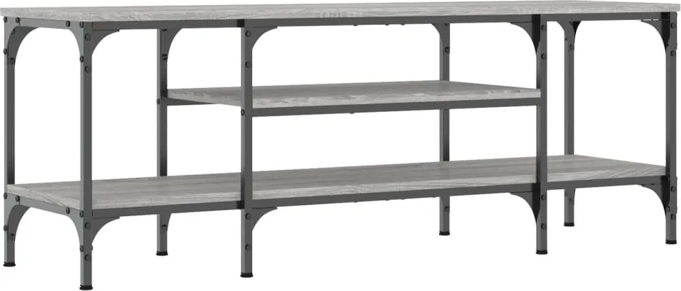 vidaXL szürke sonoma színű szerelt fa és vas TV-szekrény 121x35x45 cm