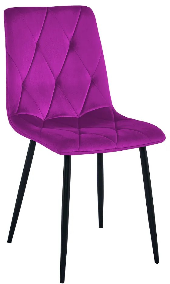 Étkezőszék DORA - lila bársony/fekete