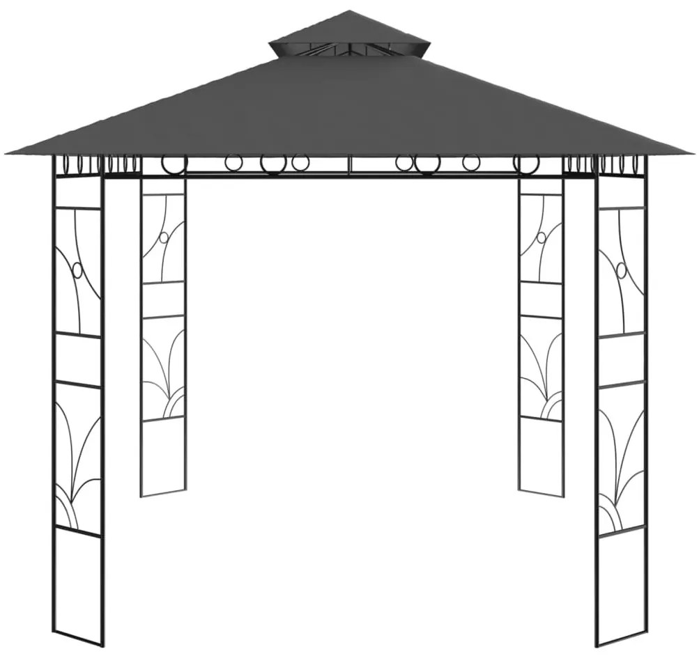 Antracitszürke pavilon 4 x 3 x 2,7 m 160 g/m²