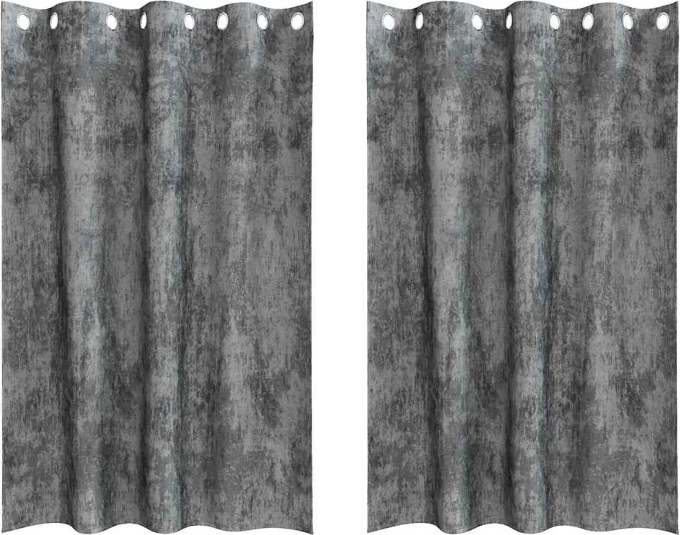 vidaXL Bársonyfüggönyök függönyökkel 2 pcs Szürke 175 x 140 cm Bársony