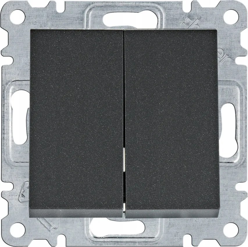 WL0043 Lumina Intense Dupla falsík alatti gyertyatartó kapcsoló, fekete