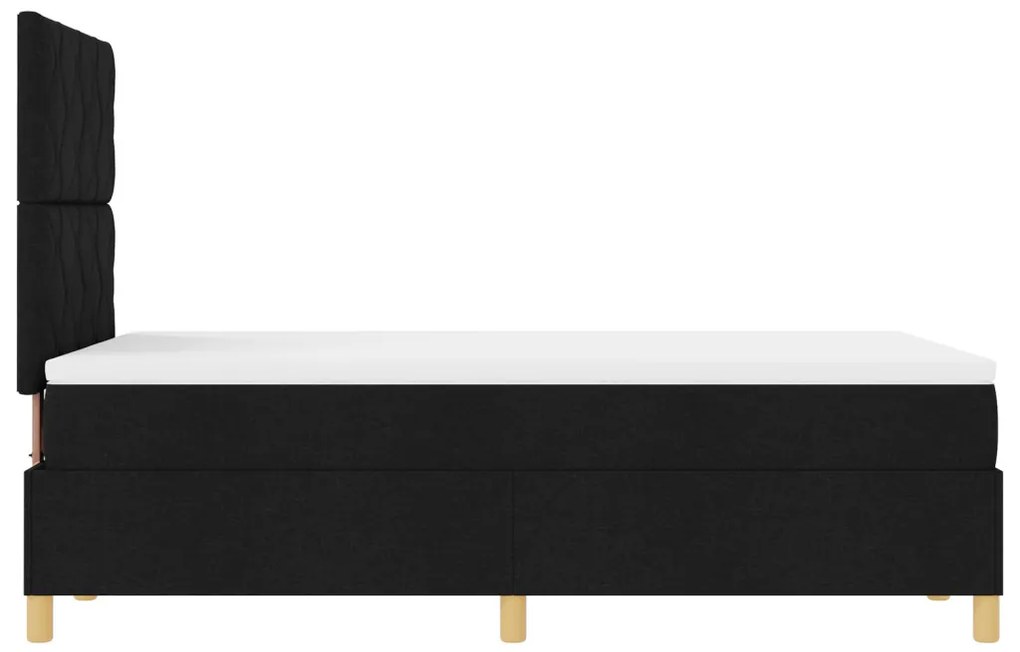 box spring ágy matraccal fekete kis dupla szövet