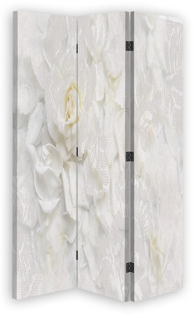 Gario Paraván Fehér virágok Méret: 145 x 170 cm, Kivitelezés: Forgó paraván 360°
