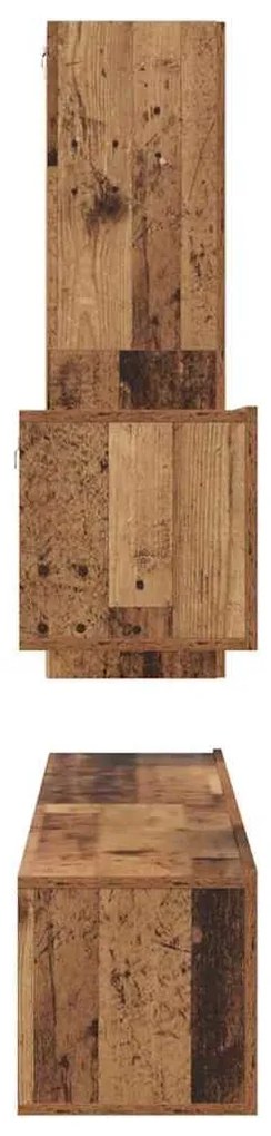 TV szekrény garnitúra 4 pcs Régi fa 30.5 x 30 x 110 cm Faanyag