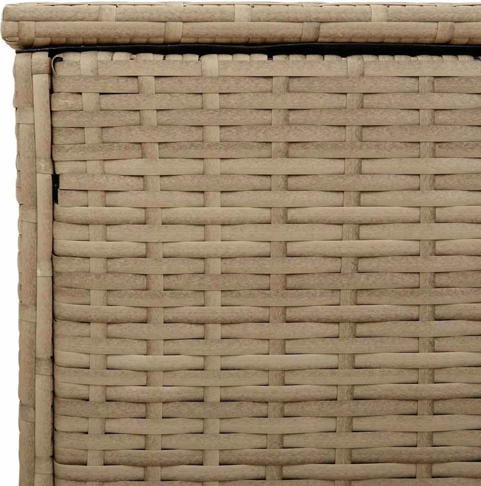 Bézs Polyrattan Kültéri Párna Doboz 100X55X55,5 Cm
