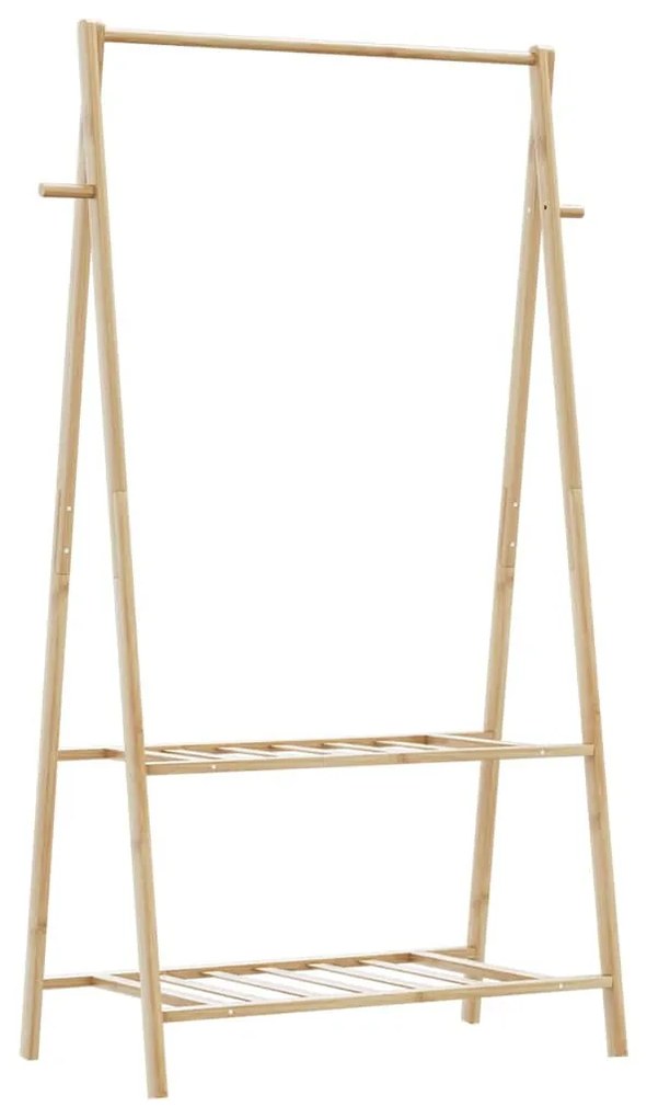 bambusz ruhaállvány polcokkal 96 x 45,5 x 150,5 cm