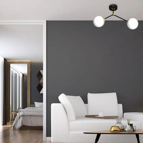 Csillár JOY 2xE14/40W/230V fekete/arany