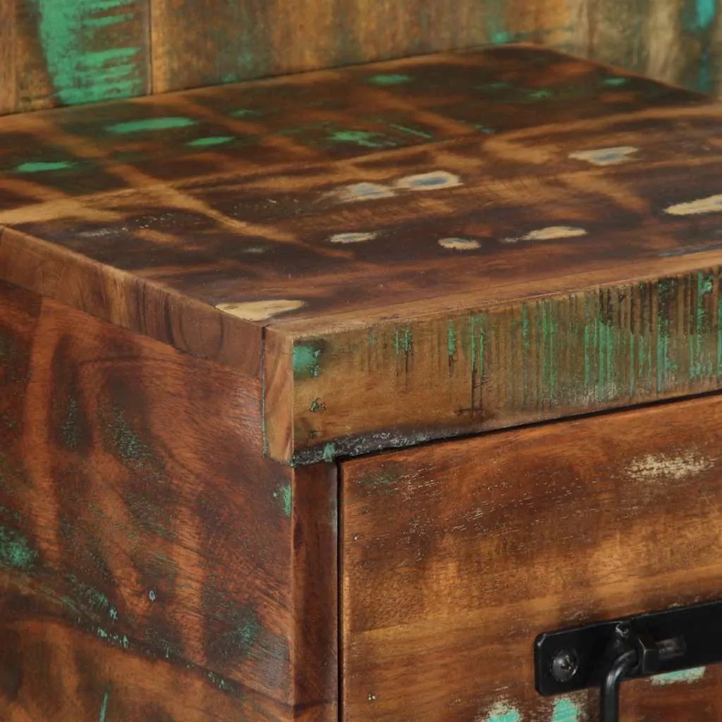 Éjjeli szekrény Többszínű 60x32x80 cm Tömör fa újrahasznosított