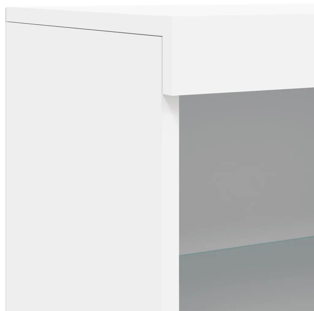 fehér tálalószekrény LED-világítással 60,5 x 37 x 100 cm