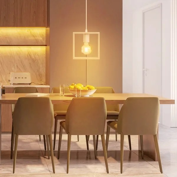 Aigostar - Fenyőfából készült, zsinóron lógó függeszték 1xE27/60W/230V