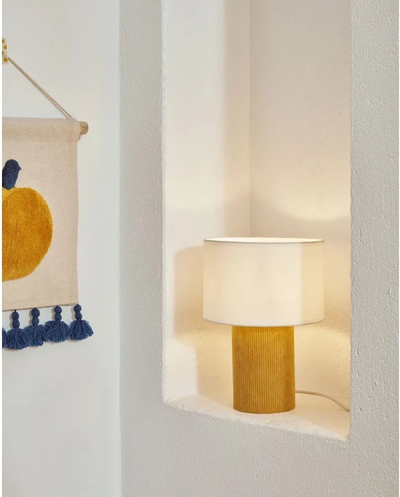 Mustársárga-fehér gyerek éjjelilámpa Bianella – Kave Home